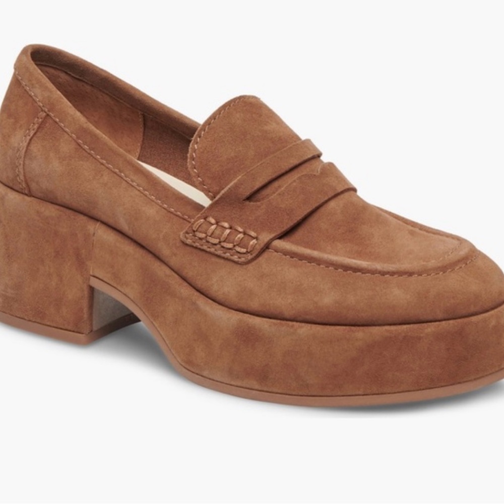 Dolce Vita Brown Suede Chunky Heel Loafers NEW!